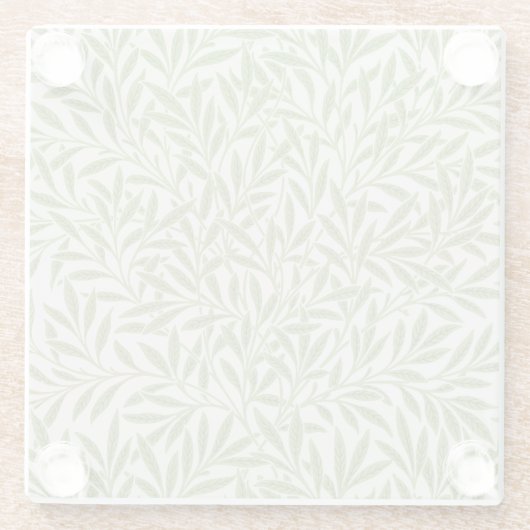 Pattern of green leafy branches  ガラスコースター (裏面)