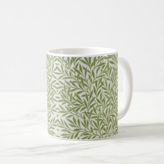 Pattern of green leafy branches  コーヒーマグカップ (正面右)
