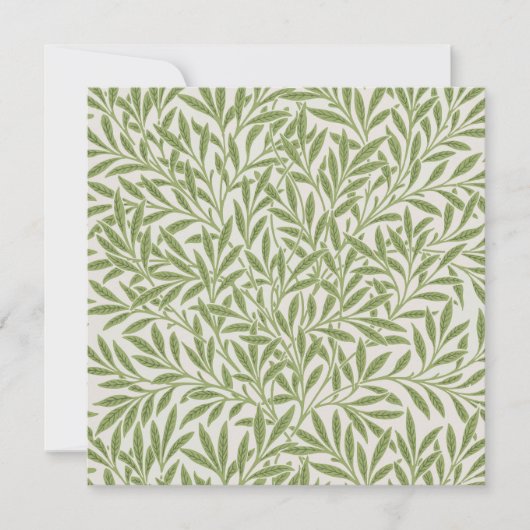 Pattern of green leafy branches  サンキューカード (正面)