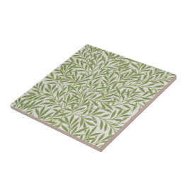 Pattern of green leafy branches  タイル