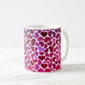 Pattern of Hearts Stylish Modern Purple Pink Chic  コーヒーマグカップ (正面右)