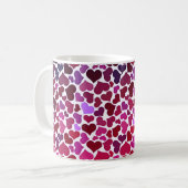 Pattern of Hearts Stylish Modern Purple Pink Chic  コーヒーマグカップ (正面左)