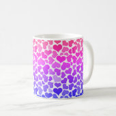 Pattern of Hearts Stylish Modern Violet Pink Chic  コーヒーマグカップ (正面右)