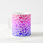 Pattern of Hearts Stylish Modern Violet Pink Chic  コーヒーマグカップ (正面左)