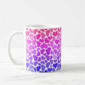 Pattern of Hearts Stylish Modern Violet Pink Chic  コーヒーマグカップ (左)