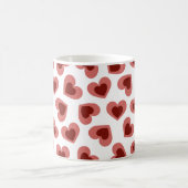 Pattern of Hearts Stylish Modern White Red Chic  コーヒーマグカップ (中央)