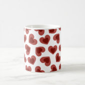 Pattern of Hearts Stylish Modern White Red Chic  コーヒーマグカップ (中央)
