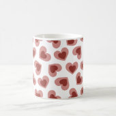 Pattern of Hearts Stylish Modern White Red Chic  コーヒーマグカップ (中央)