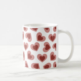 Pattern of Hearts Stylish Modern White Red Chic  コーヒーマグカップ