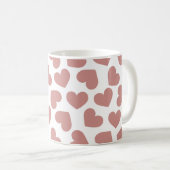 Pattern of Hearts Stylish Modern White Red Chic  コーヒーマグカップ (正面右)