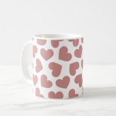 Pattern of Hearts Stylish Modern White Red Chic  コーヒーマグカップ (正面左)