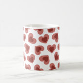 Pattern of Hearts Stylish Modern White Red Chic  コーヒーマグカップ (中央)