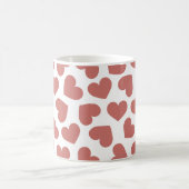 Pattern of Hearts Stylish Modern White Red Chic  コーヒーマグカップ (中央)