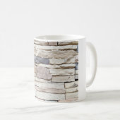 Pattern of Modern stone Brick Wall Surfaced backgr コーヒーマグカップ (正面右)