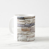 Pattern of Modern stone Brick Wall Surfaced backgr コーヒーマグカップ (正面左)