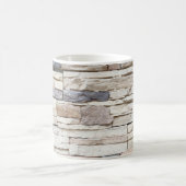 Pattern of Modern stone Brick Wall Surfaced backgr コーヒーマグカップ (中央)