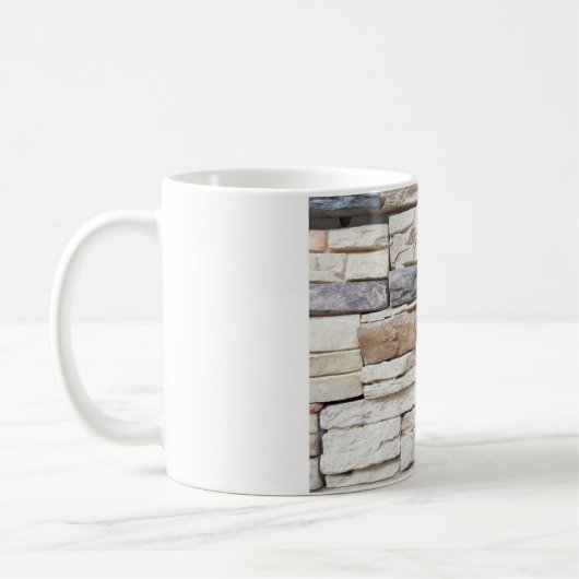 Pattern of Modern stone Brick Wall Surfaced backgr コーヒーマグカップ (左)