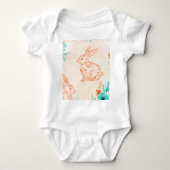 Pattern of rabbits ベビーボディスーツ (正面)