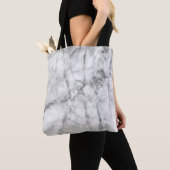 Pattern on the white marble floor texture and back トートバッグ (クローズアップ)