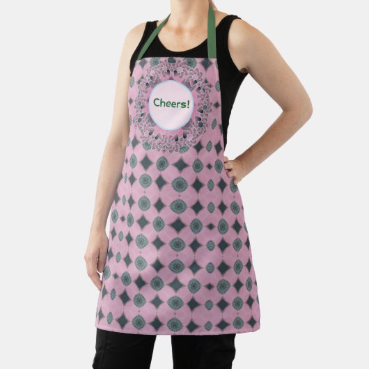 Pattern Powder Pink All-Over Print Apron. エプロン (インサイチュ)