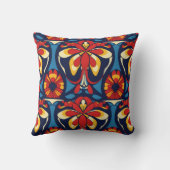 pattern red blue rose catholic クッション (裏面)