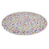 Pattern Retro Christmas Lights カッティングボード (角)