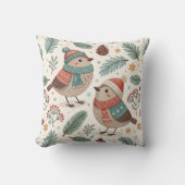 Pattern Scandinavian Holiday Birds クッション (正面)