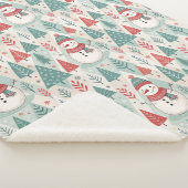 Pattern Scandinavian Snowman シェルパブランケット (3/4)