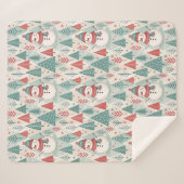 Pattern Scandinavian Snowman シェルパブランケット (正面(横))