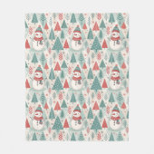 Pattern Scandinavian Snowman フリースブランケット (正面)