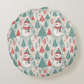 Pattern Scandinavian Snowman ラウンドクッション (裏面)