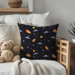 Pattern space lavender orange black クッション