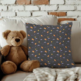 Pattern space lavender orange gray クッション