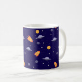 Pattern space ufo orange blue コーヒーマグカップ (正面右)