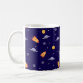 Pattern space ufo orange blue コーヒーマグカップ (左)