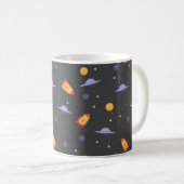 Pattern space ufo orange gray コーヒーマグカップ (正面右)