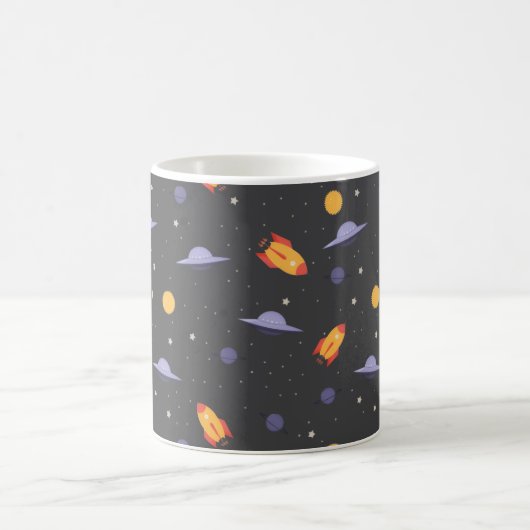 Pattern space ufo orange gray コーヒーマグカップ (中央)