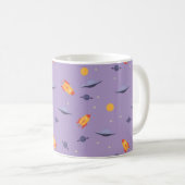 Pattern space ufo orange lavender コーヒーマグカップ (正面右)