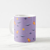 Pattern space ufo orange lavender コーヒーマグカップ (正面左)