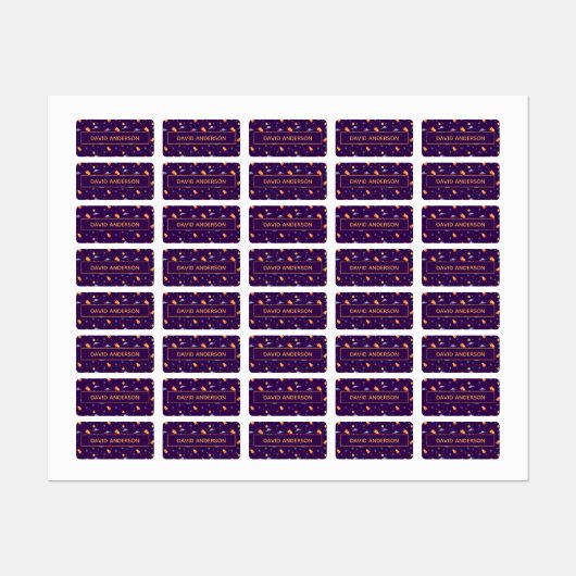 Pattern space ufo orange purple ラベル (シート)