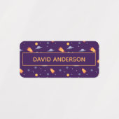 Pattern space ufo orange purple ラベル (デザイン1)