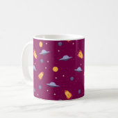 Pattern space ufo orange red コーヒーマグカップ (正面左)