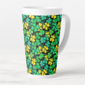Pattern St. Patrick's Day Clovers カフェラテマグ (右アングル)