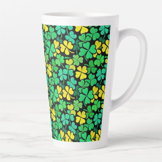 Pattern St. Patrick's Day Clovers カフェラテマグ (右)