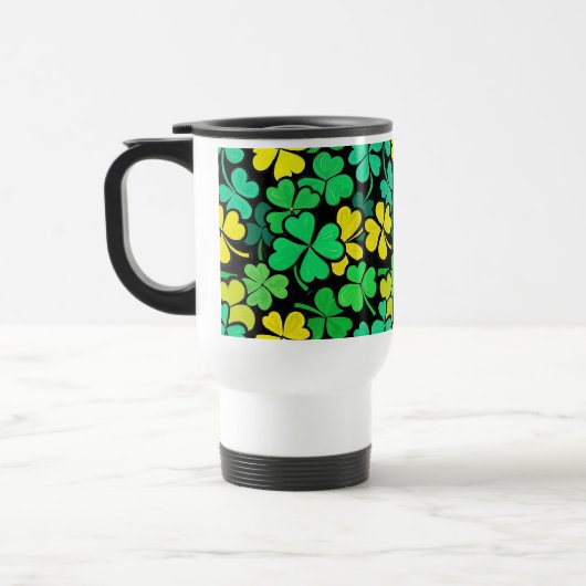 Pattern St. Patrick's Day Clovers トラベルマグ (左)