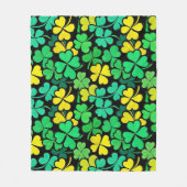 Pattern St. Patrick's Day Clovers フリースブランケット (正面)