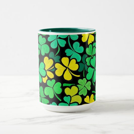 Pattern St. Patrick's Day Clovers マグカップ (中央)