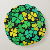 Pattern St. Patrick's Day Clovers ラウンドクッション (裏面)