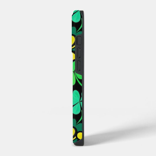 Pattern St. Patrick's Day Clovers  iPhoneケース (左側面)