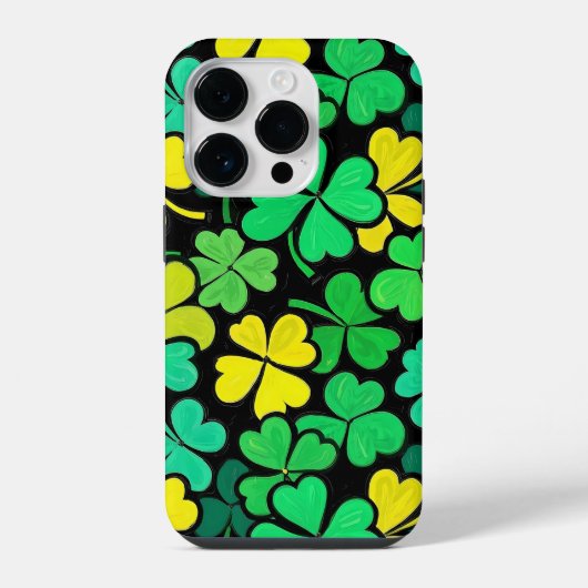 Pattern St. Patrick's Day Clovers  iPhoneケース (裏面)
